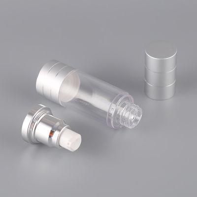 Silver Alum Airless Bottles 50ml 30ml 15ml 100ml Lotion Bottles for Skin Care 15ml Cosmetic Bottles for Eyes Cream