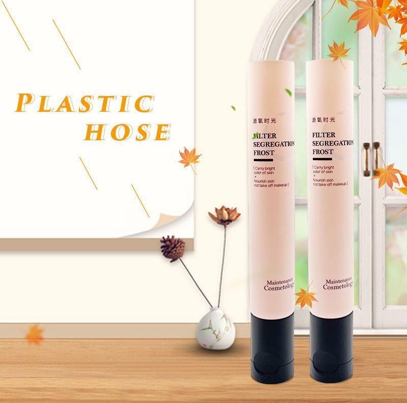 Wholesale Recycled Customized Cosmetic Packaging PE Nozzle Plastic Tube with Black Filp Cover for Eye or Face