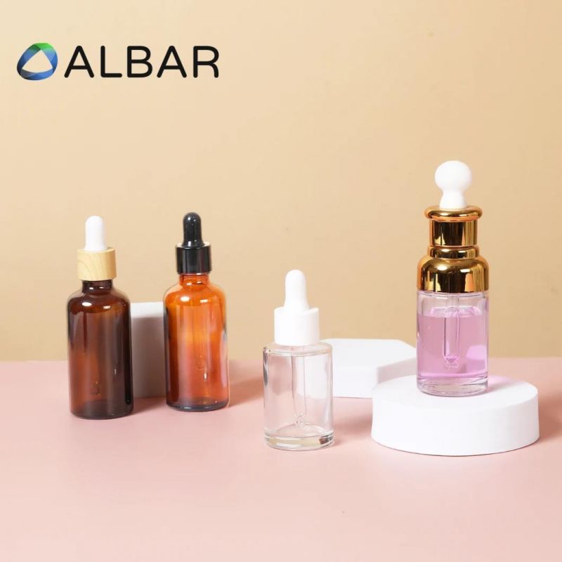 Cosmetics Serum Essential Oil Face Care Boston Glass Bottles with Glass Dropper