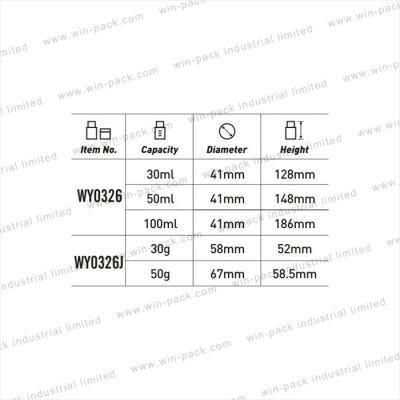 30ml 50ml 100ml Winpack Wholesale Acrylic Lotion Sprayer Bottle with Square Cap