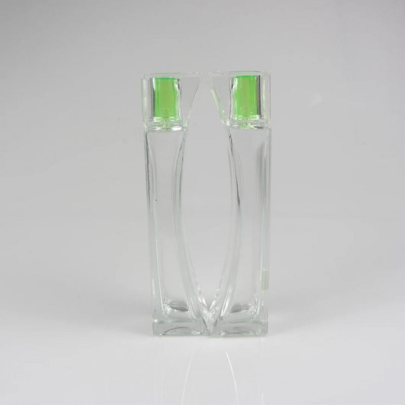 Clear Glass Perfume Spray Bottle 50ml with Green Cap