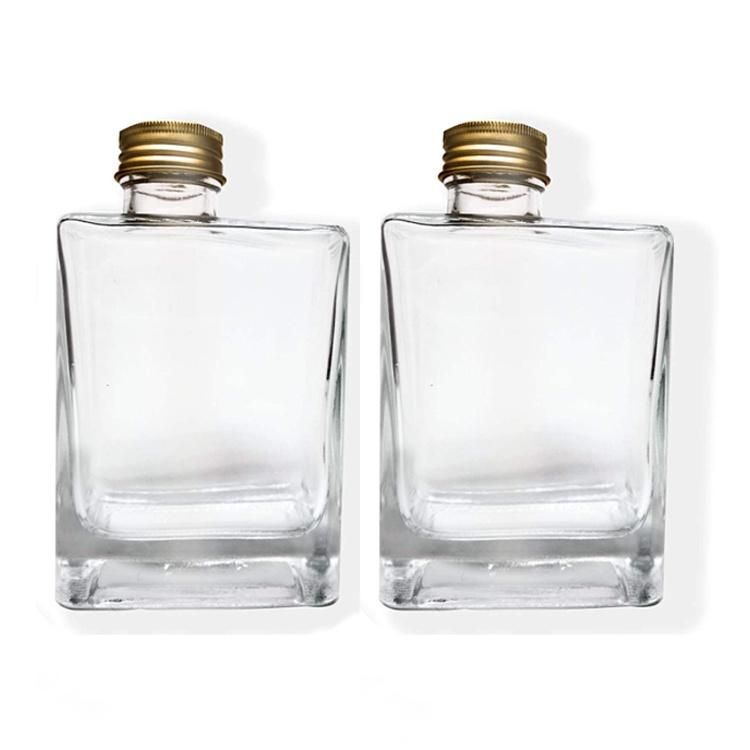 200ml 280ml Square Shaped Glass Bottle with Lid for Drink Beverage Milk Whiskey Drink Bottle