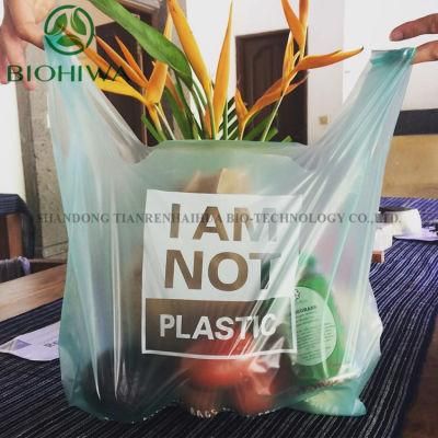 Durable Portable Manufacturer Corn Starch Eco Friendly PLA Recycle Reusable Biodegradable Packaging Plastic T-Shirt Bag with En13432 Certified