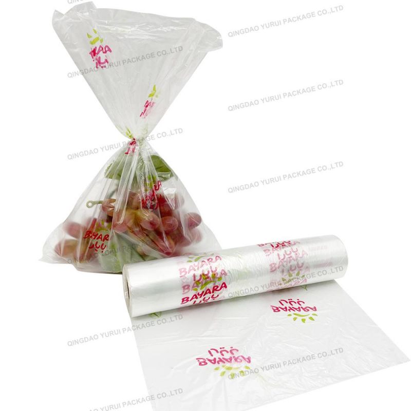 Custom Printing HDPE Clear Poly Flat Open End Food Storage Bag