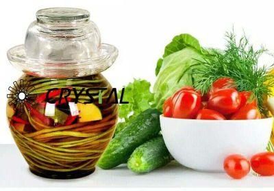 2kg Lead-Free Sealed Pickle Transparent Glass Pots in Kitchen / Large Capacity Glass Pot