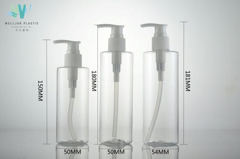 Plastic Pet Flat Shoulder Pump Bottle with Straw