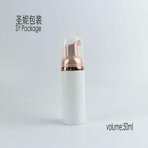 50ml Pet Material Plastic Foam Pump Bottle with Rose Gold Pump