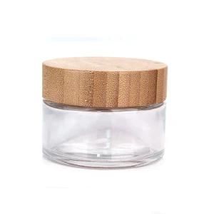 Cream Jar Bamboo Bamboo Bamboo Cream Jar 50g 100g Skincare Face Cream Glass Jar with Bamboo Lid