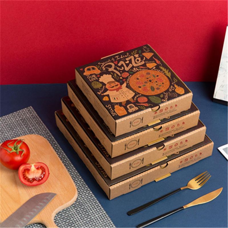 Kraft Paper Pizza Box Take out Food Container