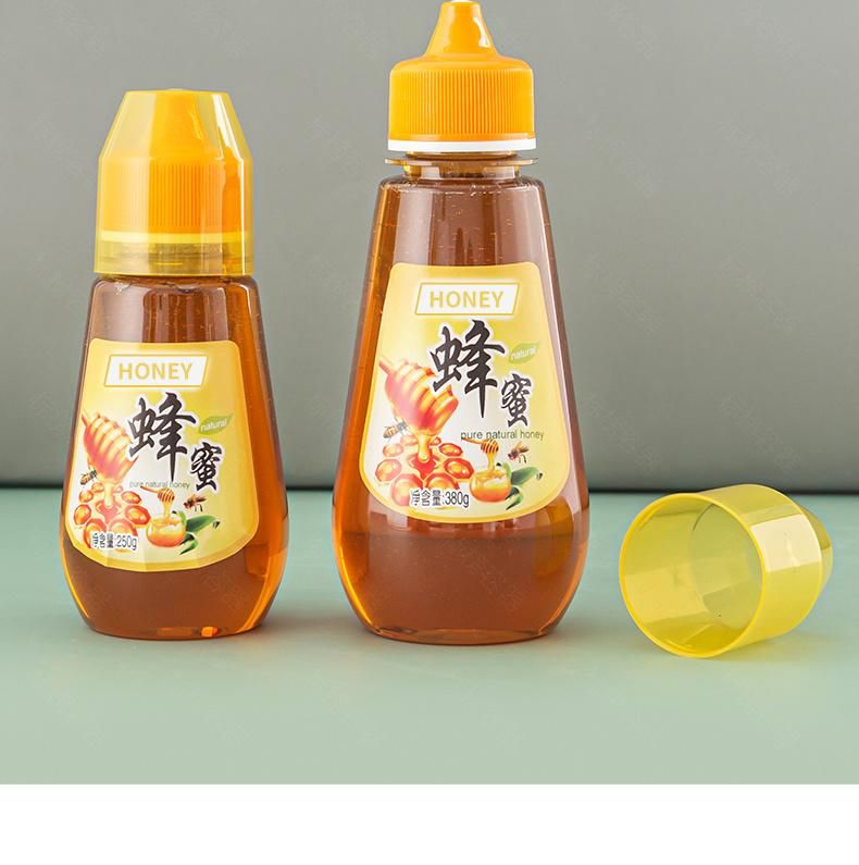 500g 350g 250g Plastic Lock Bottle Honey Syrup Squeeze Shape