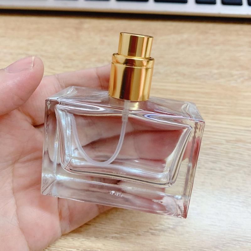 Wholesale Glass Spray Perfume Bottle 30ml Square Shape 50ml Perfume Bottle