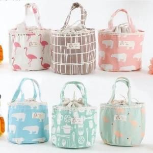 Cotton Linen Fashion Heat Preservation Waterproof Portable Cooler Bag