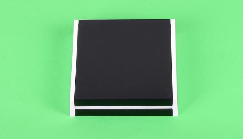 Manufacturer Cosmetic Empty Simple Square Black Blusher Press Powder Case Compact Case Packaging