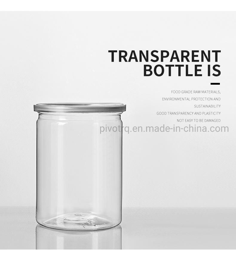 600ml Transparent Food Easy Open Pet Plastic Cans