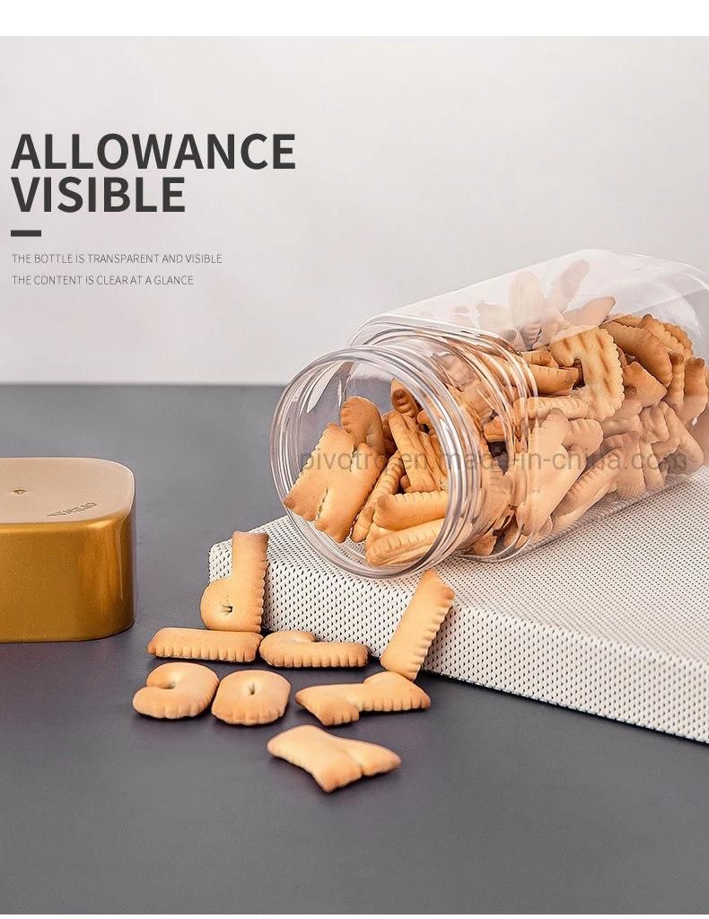 618ml Square Pet Plastic Food Bottles with Caps for Nuts Foods Snacks Packing