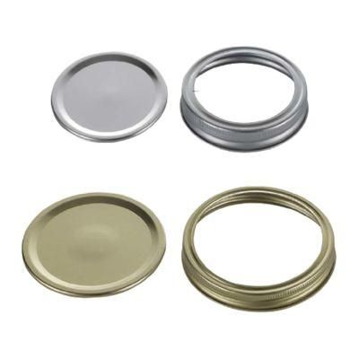 China Factory Price 70 mm Regular Mouth Silver 304 Stainless Steel Mason Jar Canning Screw Metal Lids