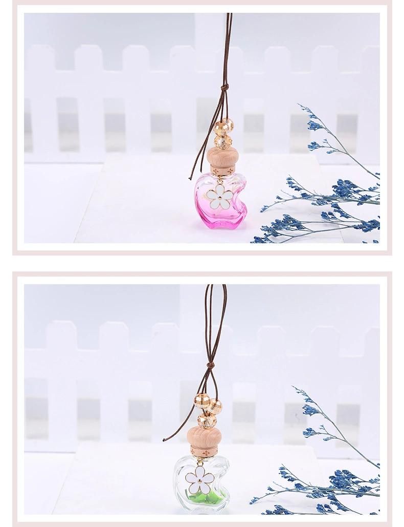 15ml Hanging Fragrance Bottle Car Perfume Diffuser Wood Cap Air Freshener Ornament Pendant