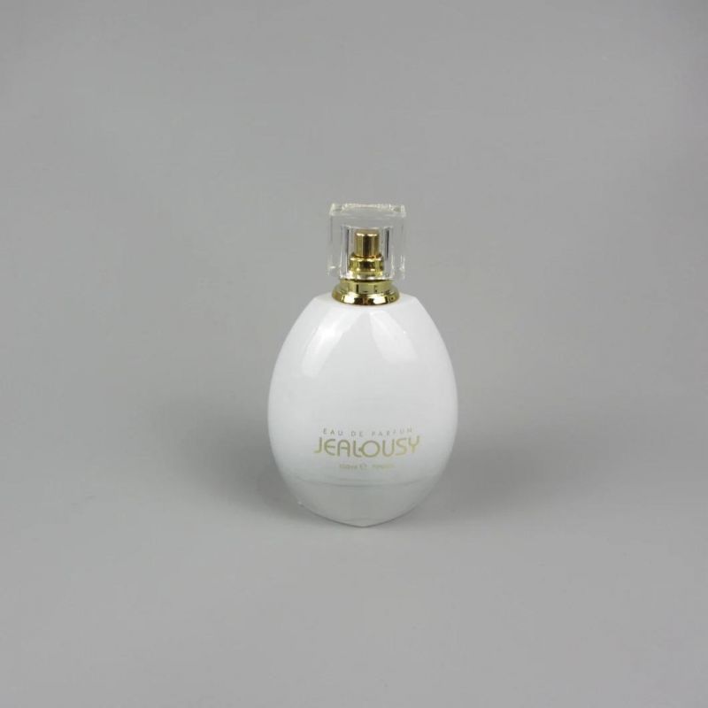 Crimp Glass Perfume Bottles 30ml 50ml 100ml with White Colored