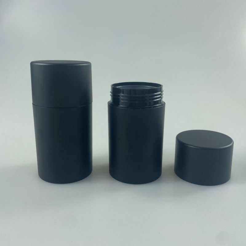 Black Sand Coated Deodorant Bottle 75g Cylindrical Single Layer as Deodorant Bottle Men′s Sunscreen Bottle