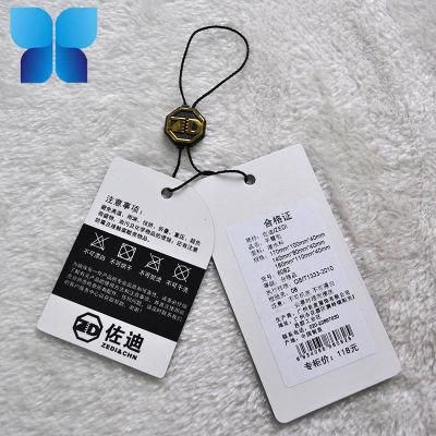 Customized Waterproof Paper Hangtag for Apparel/Clothing Fabric