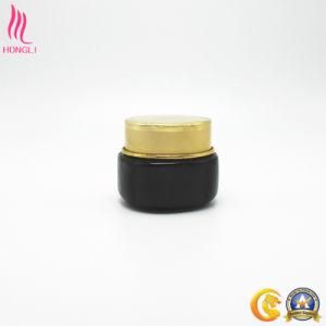 Black Glass Jar with Golden Cap