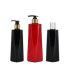 Factory Price 280ml 500ml Red Black Triangle Empty Bottle Design for Shampoo with Screw Cap Pump