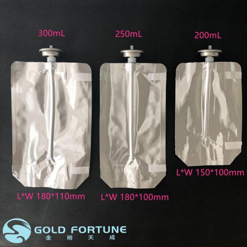 Aluminum-Plastic 10ml-600ml Bov Packaging for Aerosol Can Bag on Valve