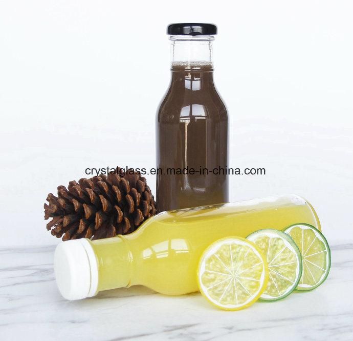 Lead Free Cold Press Drinking Glass Juice Bottle with Screw Lid 300ml 500ml