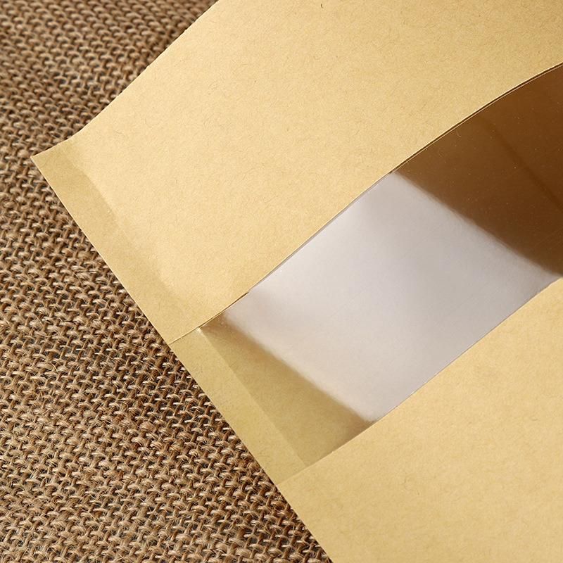 Granola Packing Pouch Kraft Paper Bag with Clear Window