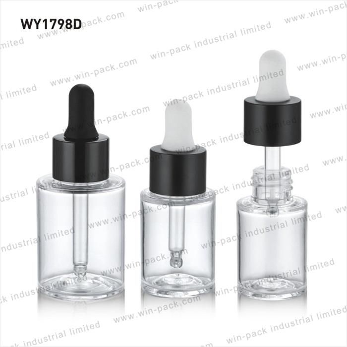 25ml 40ml Empty Clear Square Cosmetic Plastic Pipette Essential Oil Dropper Bottle with Black Dropper Serum Glass Dropper Luxury 30ml Dropper Glass Bottle