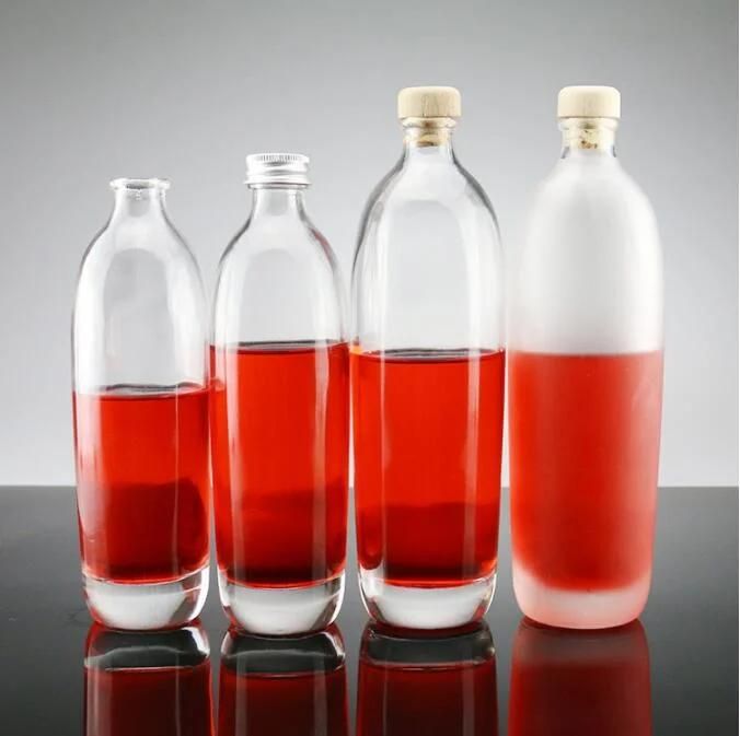 330ml 500ml Glass Juice Bottle with Rubber or Cork for Beverage Packaging