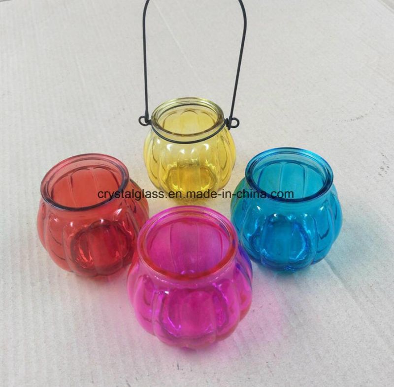 OEM Pattern Elecplating Glass Candle Jar Holder Glass Candle Stick