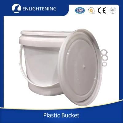 Wholesale Food Grade 1 Gallon White Plastic Buckets with Lid and Handle, Small Plastic Buckets with Lid