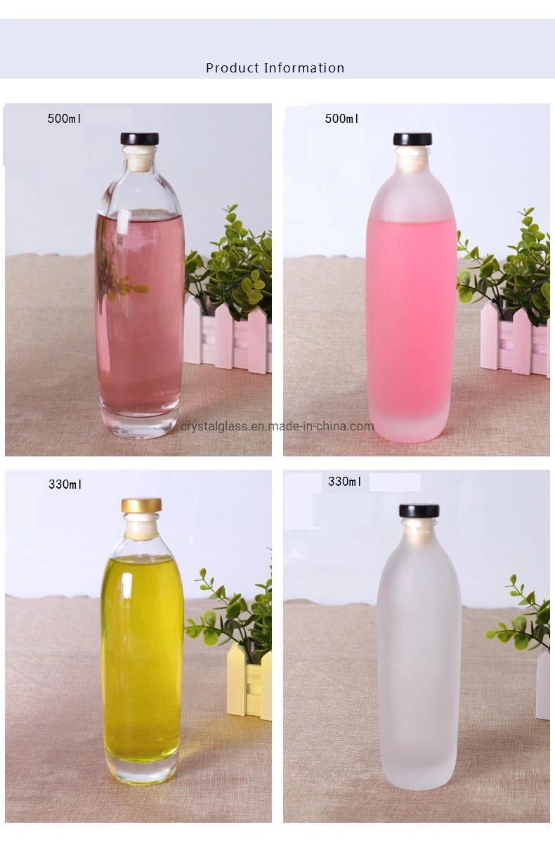 Hot Sale 330ml 500ml Glass Bottle for Juice, Wine and Beverage