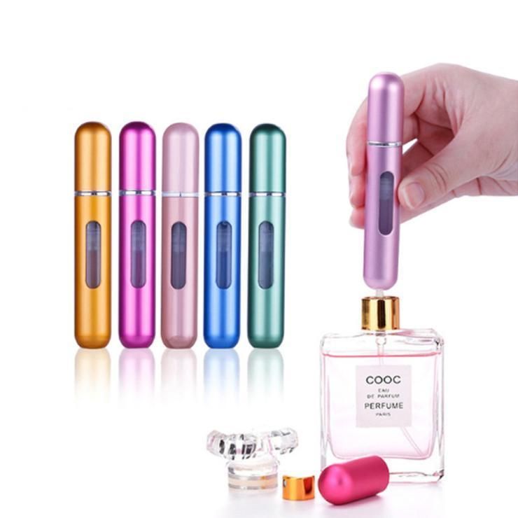 6ml 8ml Mini Empty Aluminum Refillable Bottles Bottom Refilled Portable Travel Perfume Spray Cosmetic Containers with Atomizer