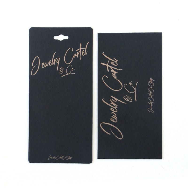 Black Card Paper Jewelry Display Card with Print Gold Foiling Logo