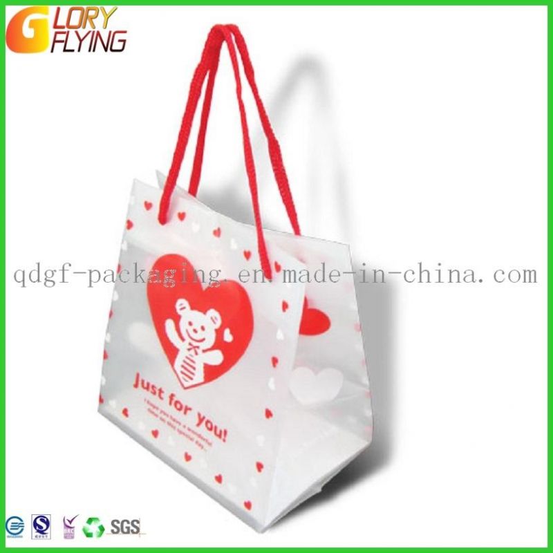 Plastic Shopping Bag/Gift Bag with Hard Plastic Handles