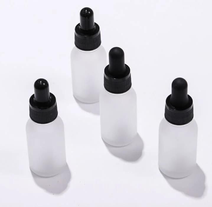 Frosted White Glass Essential Oil Dropper Bottle for Cosmetic Packaging