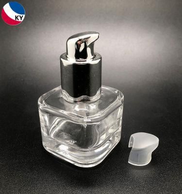 30ml Round Shoulder Serum Bottle Pump Glass Square Bottle