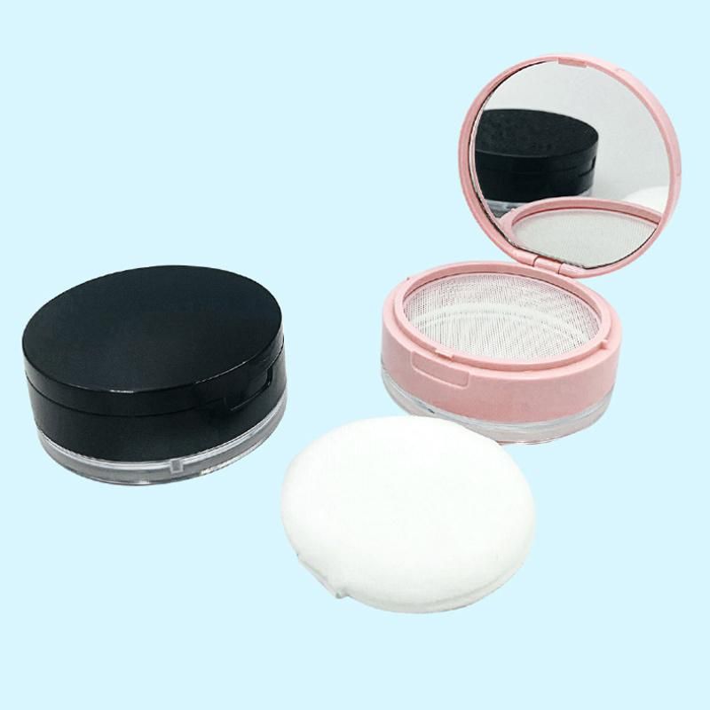 New Design Black Pink Acrylic Transparent Loose Powder Talcum Powder Optional Switch Packaging Plastic Jar with Lid