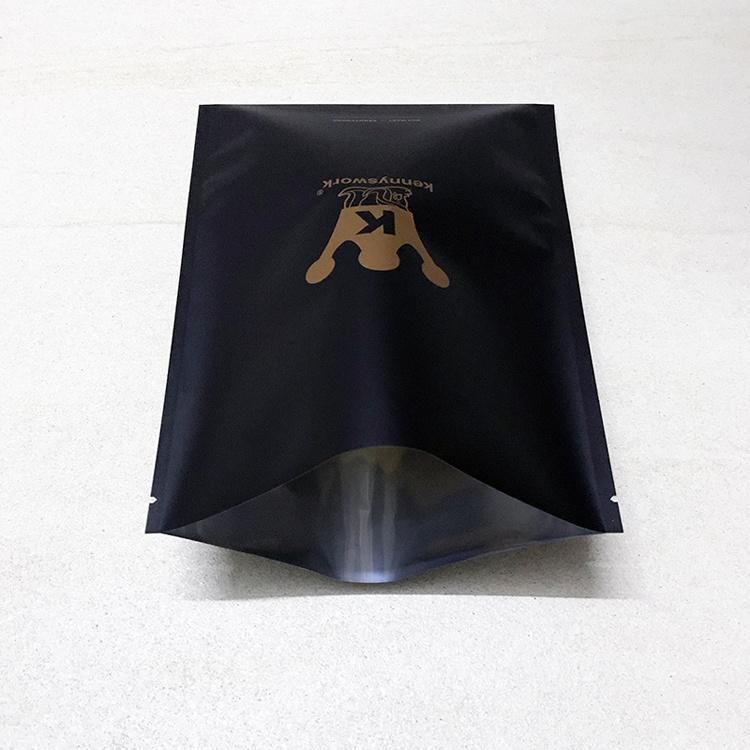 Logo Printed Top Zip Matte Black Color Stand up Smell Proof Mylar Bag 1g