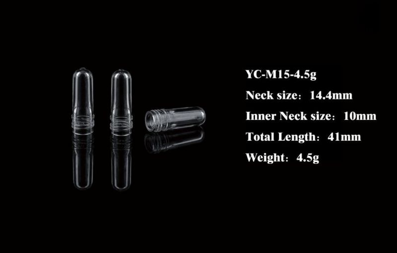 15mm 4.5g Cosmetic Bottle Pet Preform for Perfume Bottls Cosmetic Container Plastic Bottles