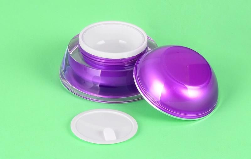 15g Elegant Purple Empty Plastic Acrylic Cream Jar for Skin Care Products