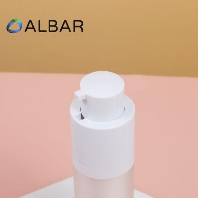 Round Double Layer White Frosted Matte Airless Plastic Bottles for Body and Skin Care