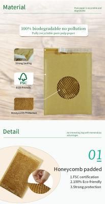 Custom Logo Biodegradable Mailing Bags Brown Kraft Compostable Bubble Mailer Padded Mailing Envelope