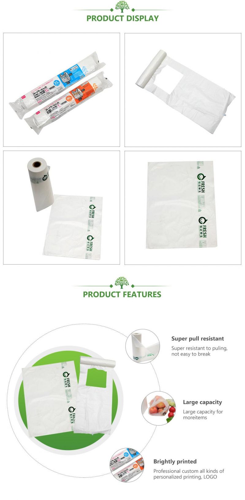 Biodegradable Bags Compostable Flat Bags,Produce Bags,Roller Bags Manufacturer with FDA Certificate for Supermarket/Food/Vegetable/Fruit/Storage/Bread/Toy/Sandw