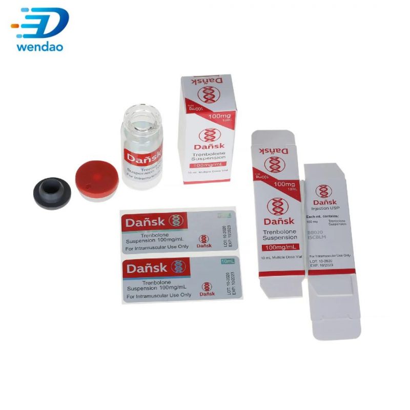 Self-Adhesive 10ml Pharmaceutical Steroid Label Glass Vial Box