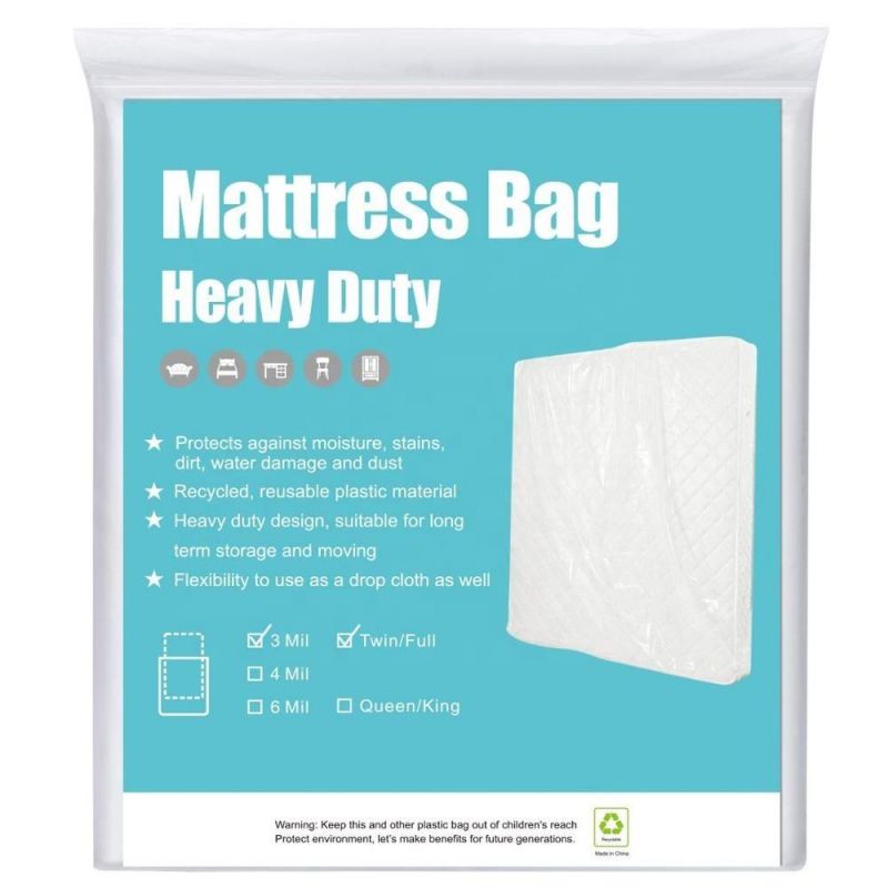 Mattress Plastic Cover for Moving Mattress Protection Storage