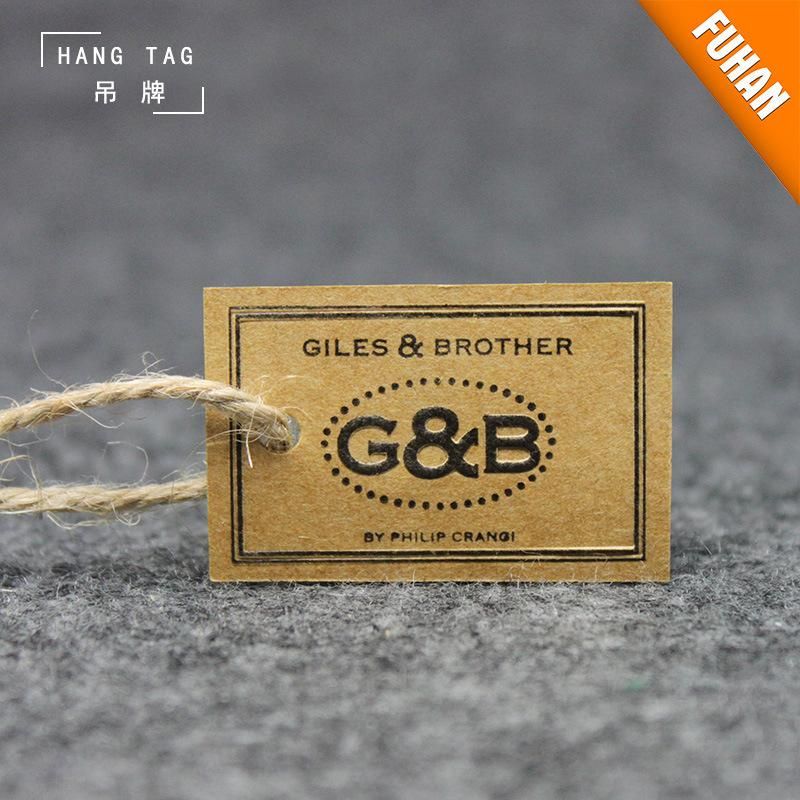 High Quality Golden Hot Stamping Printed Offset Paper 4*9cm Hang Tag