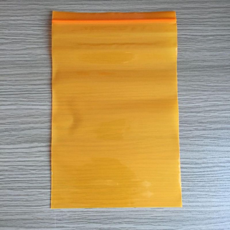 Orange Colored Film Reusable Plastic Zip Lock Packaging Bag